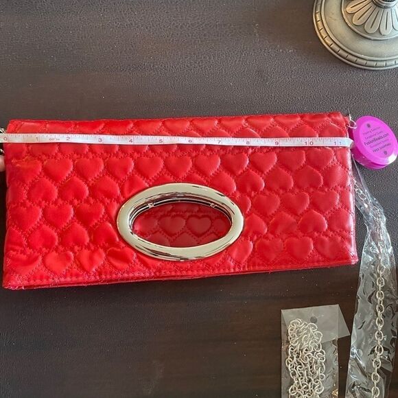 Red Crossbody Handbag Clutch - Picture 8 of 10